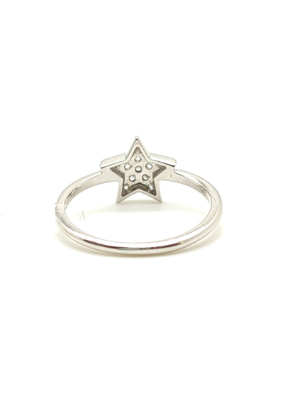 Gold star ring with 0.08ct diamonds