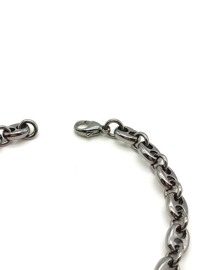 Navy mesh burnished silver bracelet