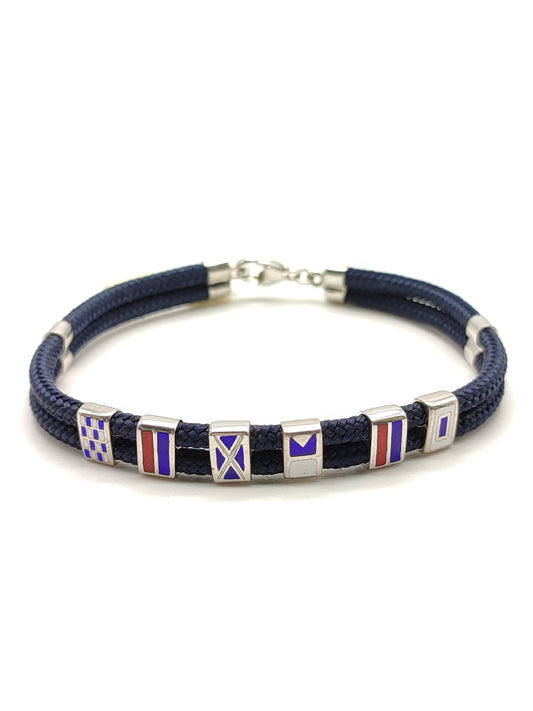Silver bracelet with nautical flags