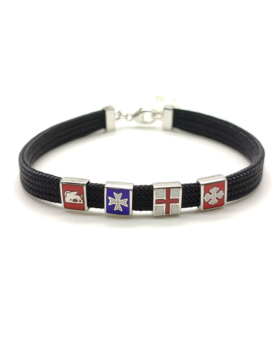 Silver bracelet with flags