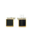 Gold and steel cufflinks with onyx