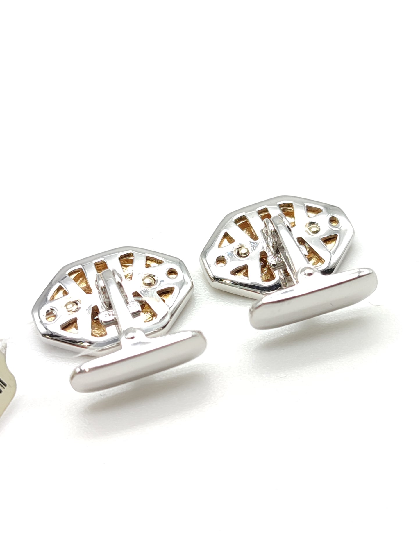 Cufflinks in yellow and white gold