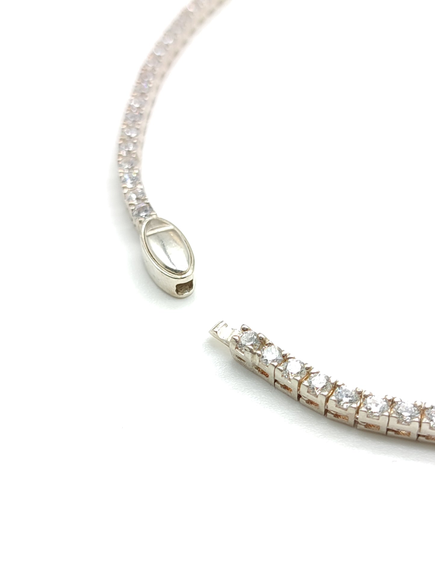 Silver tennis necklace