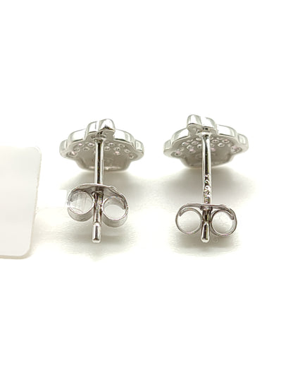 Enamel muffin silver stud earrings