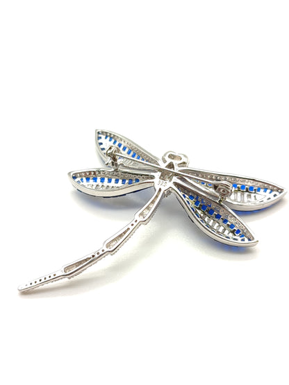 Spilla libellula in argento con zirconi