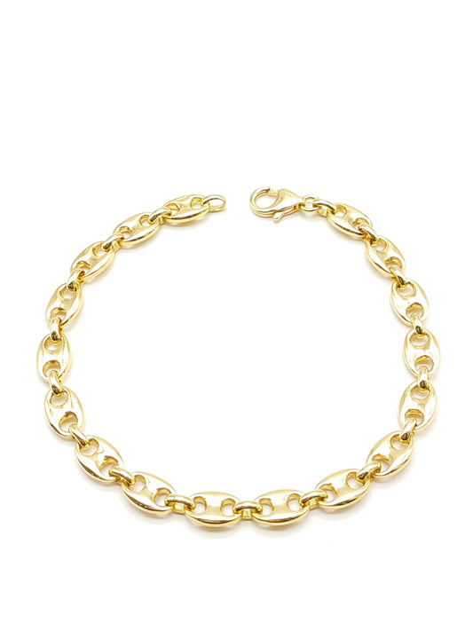 Navy mesh bracelet in gold