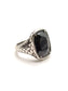 Silver ring with black spinel