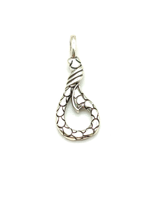 Silver pendant in the shape of a hook