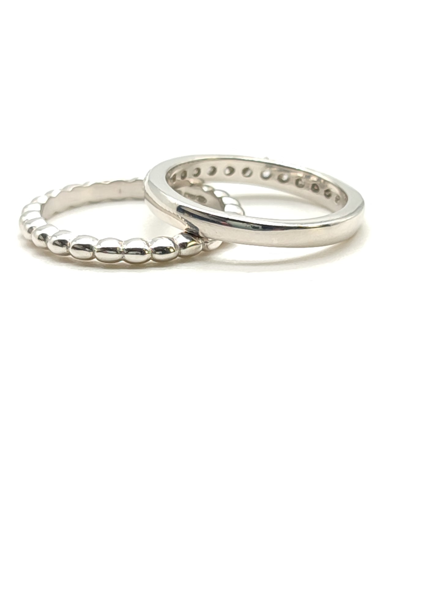 Silver ring with two bands