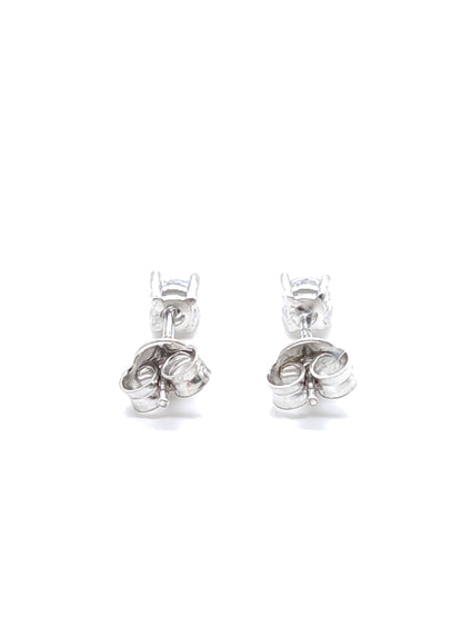 Light-point lobe earrings in silver with zircons