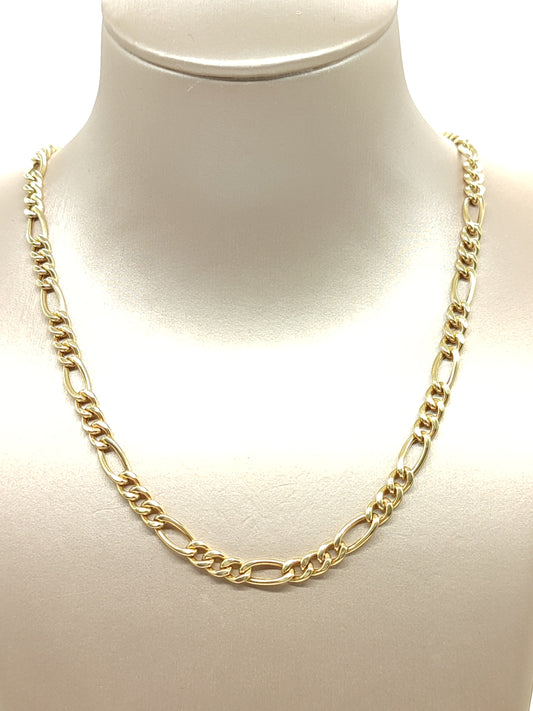 Figaro necklace in 18kt gold 50cm