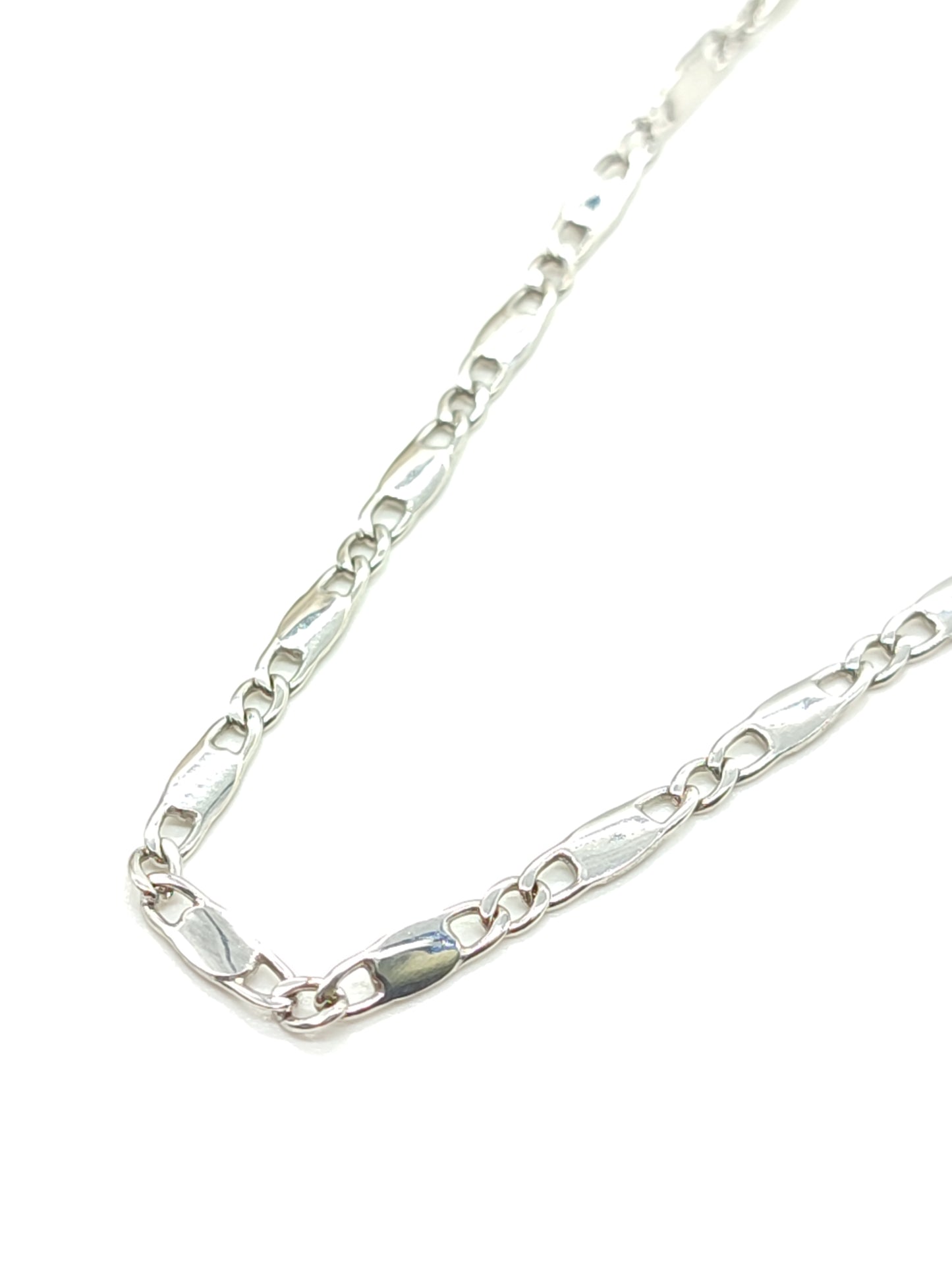 Figaro 3+1 flat necklace in 18kt gold 50cm