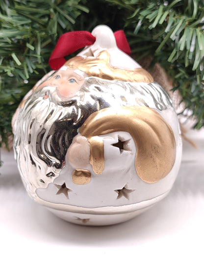 Christmas decoration with small Santa Claus ball