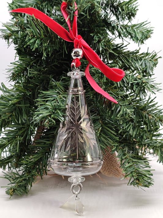 Blown glass cone Christmas decoration