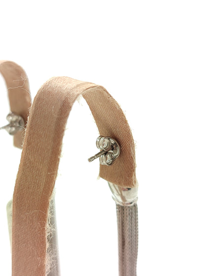 Silver tassel pendant earrings - 7cm