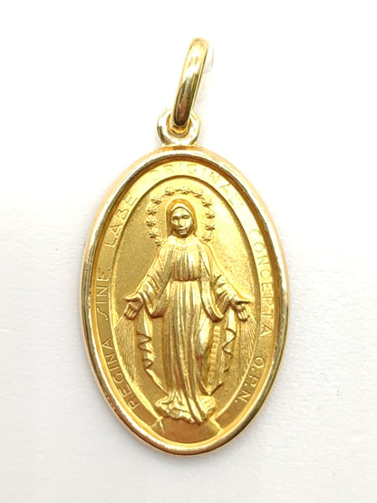 Ciondolo in oro Madonna miracolosa 20 X 25 cm