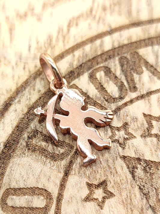 Solid gold cupid pendant