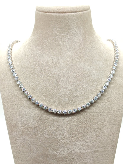 Silver tennis model necklace with zirconia
