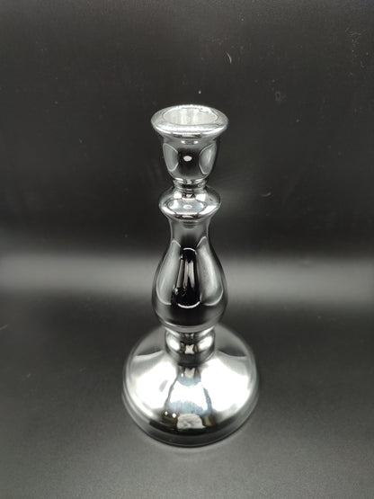 Single silver candelabra H.22cm