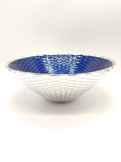 Blue silver dog bowl D.20cm