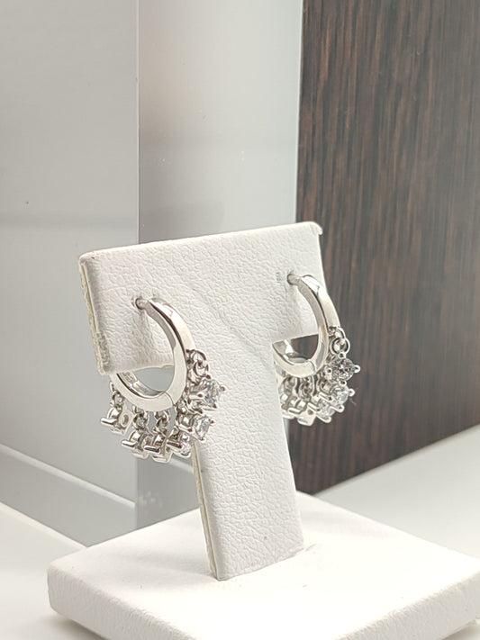 Snap hoop earrings with pendants