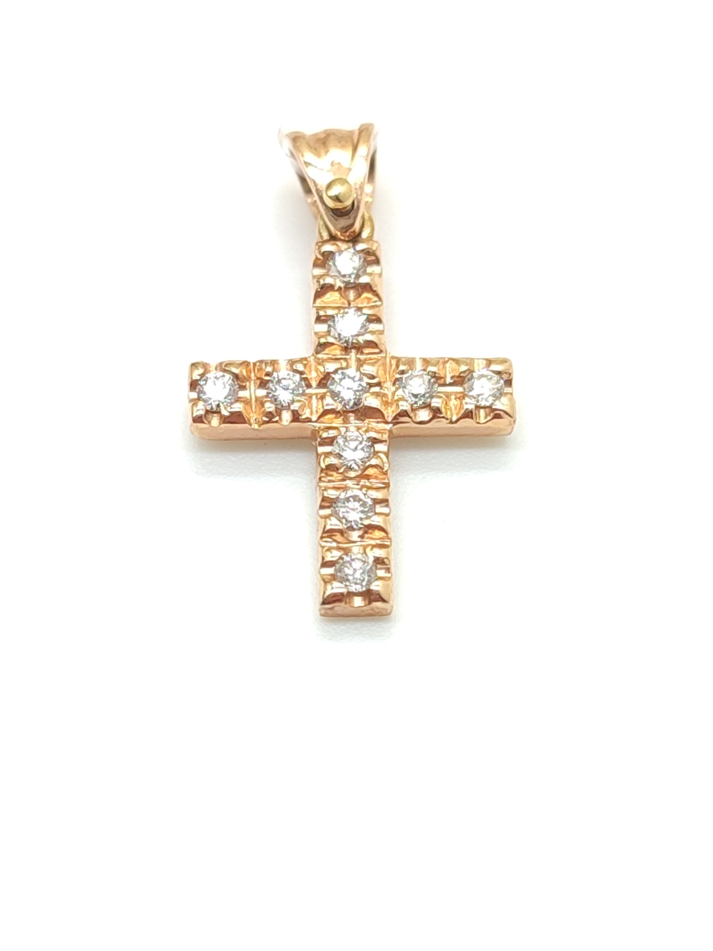Gold cross pendant with diamonds