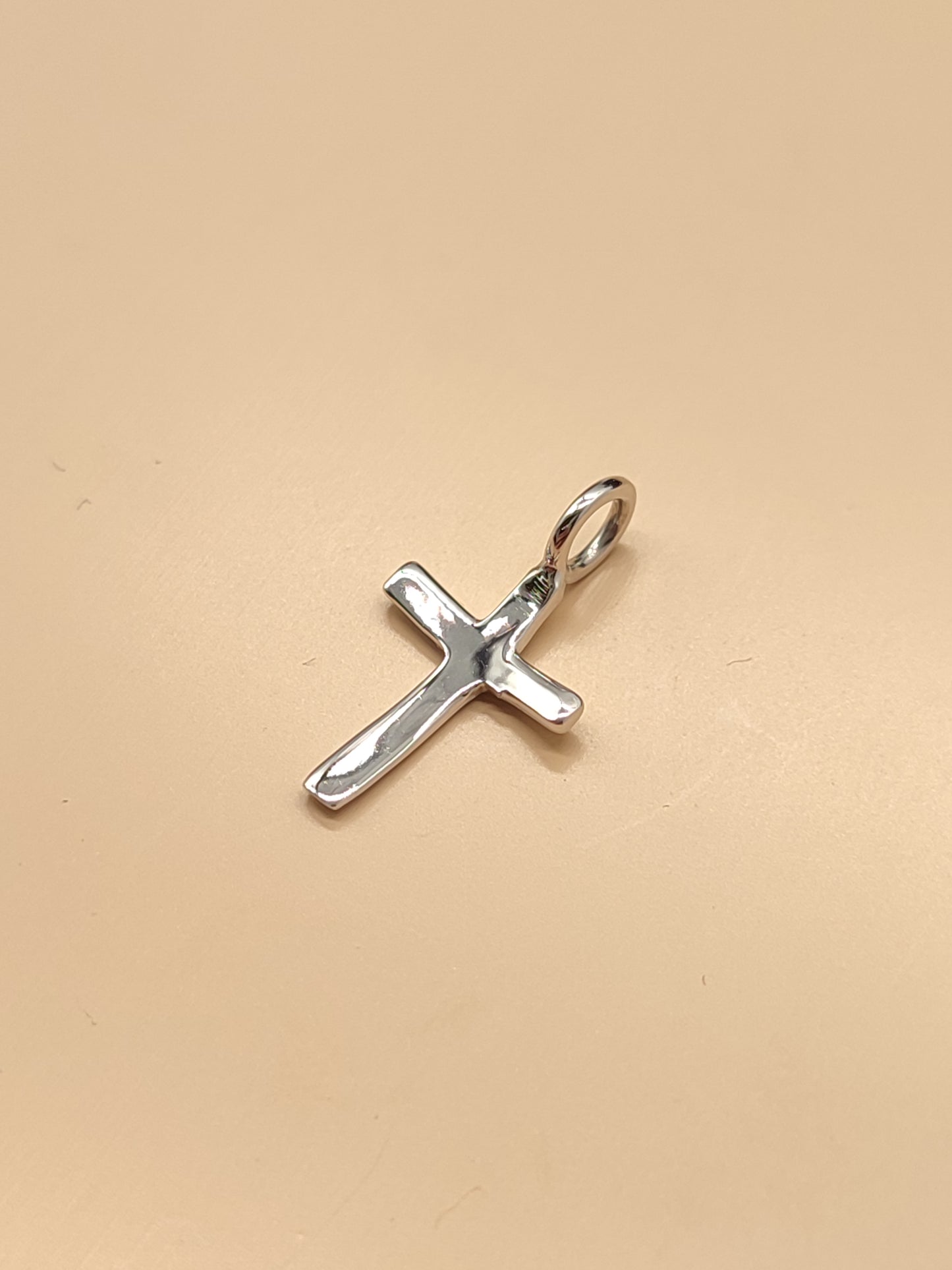 White gold small cross pendant