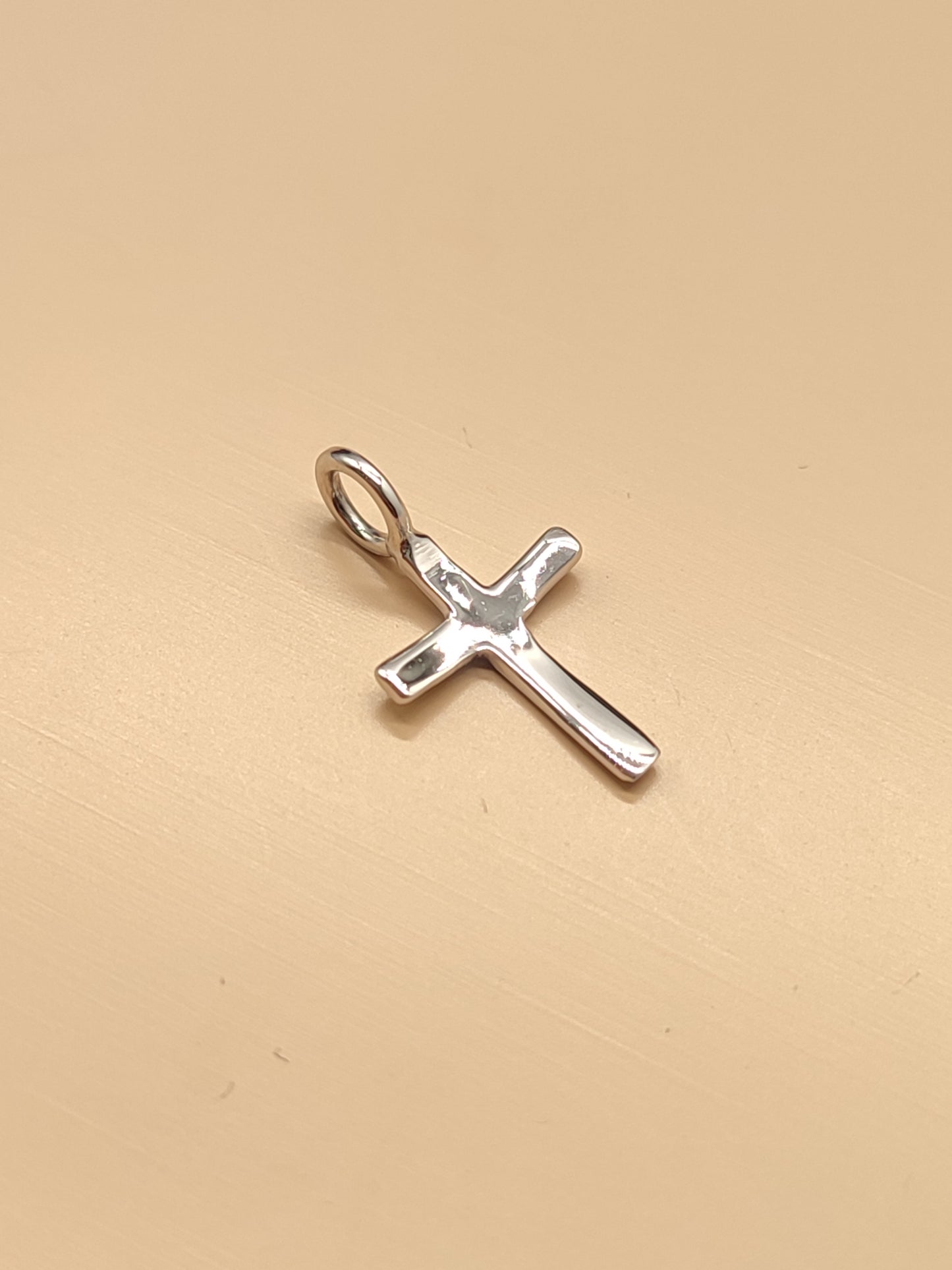 White gold small cross pendant