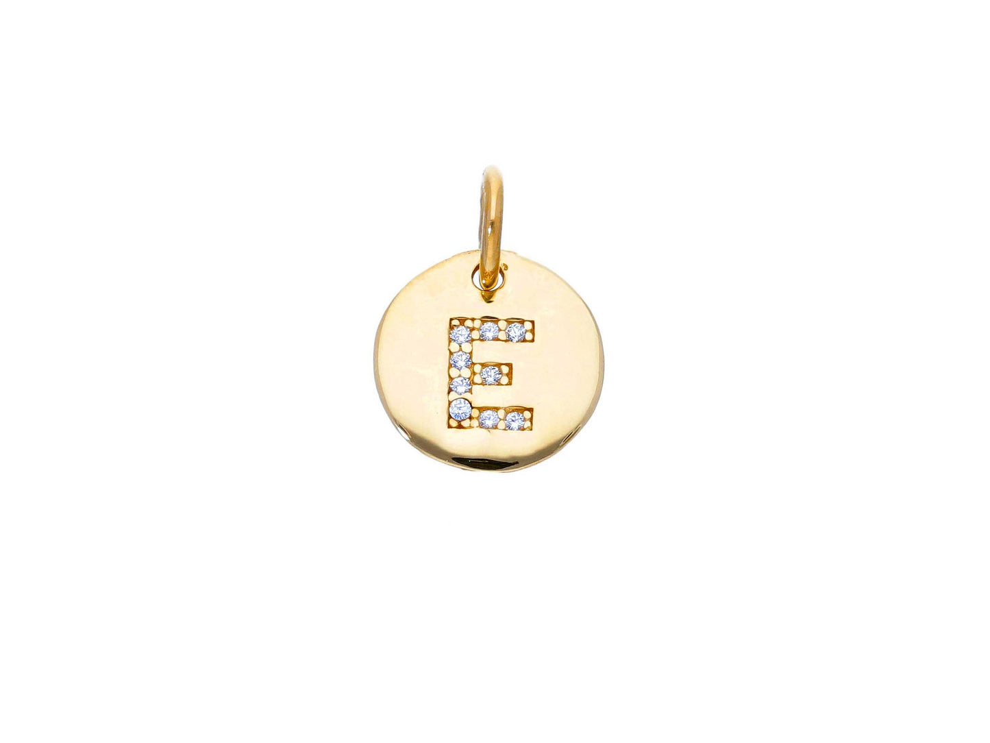 Gold pendant with pavé zircon Letter