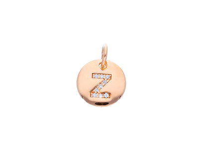 Gold pendant with pavé zircon Letter