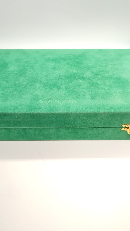 Aurora Primavera L.edition green marbled pens set in gold