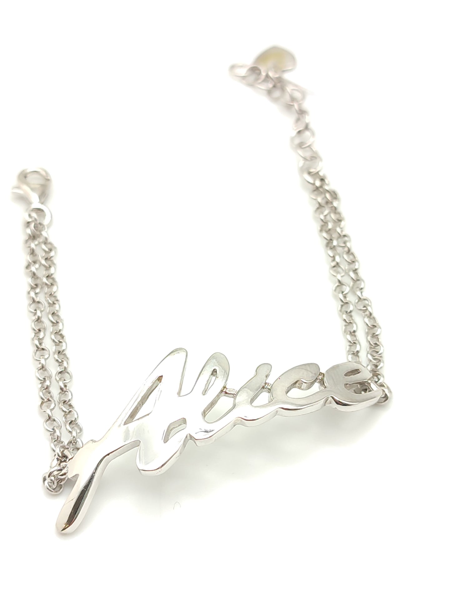 Silver bracelet with Alice name