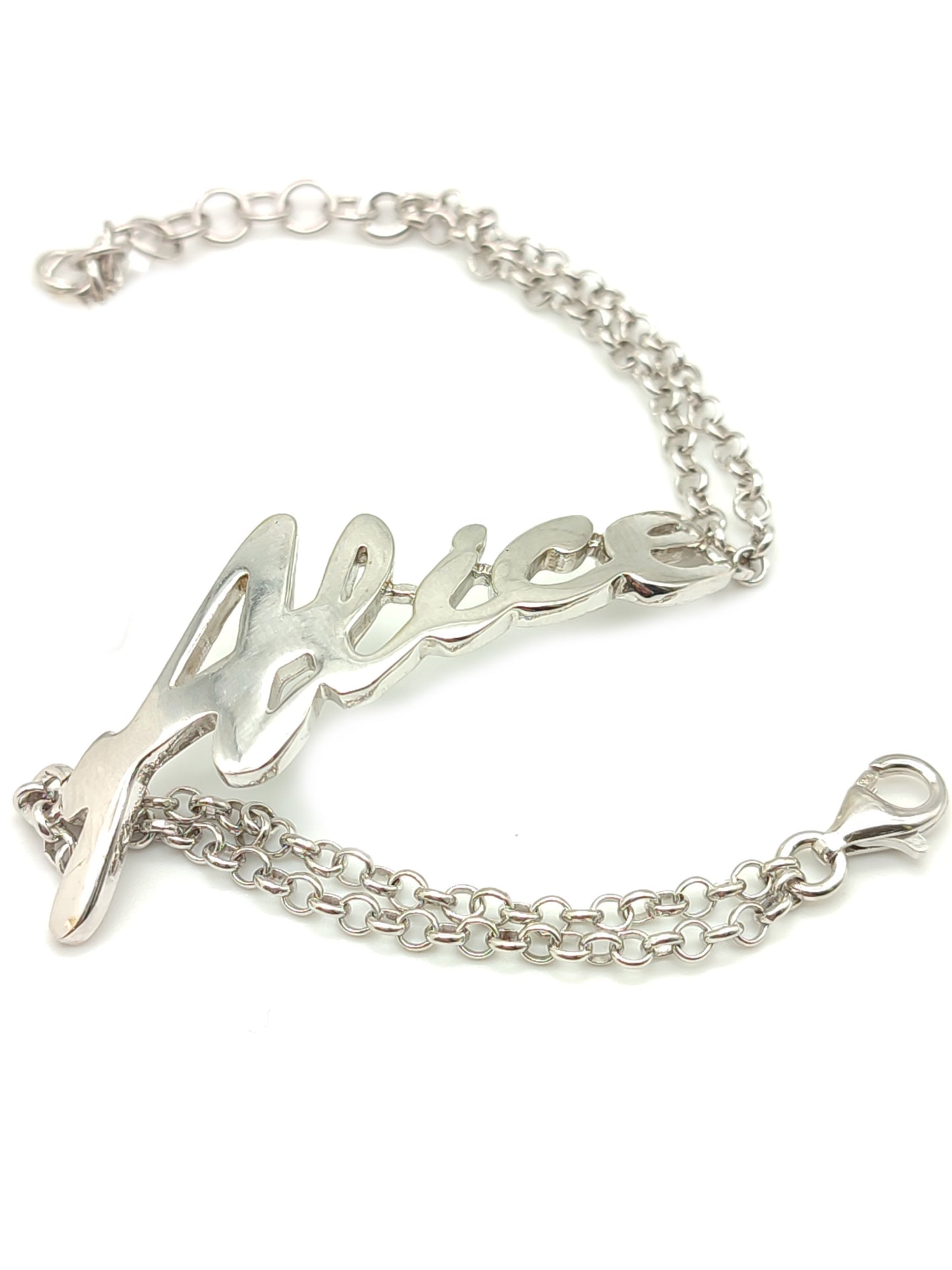 Silver bracelet with Alice name