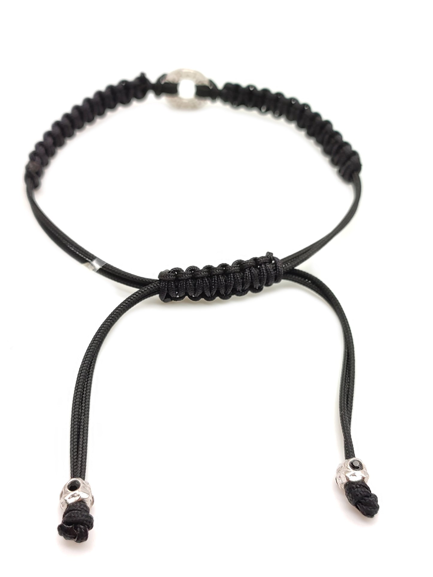 Lebebé black rope silver bracelet