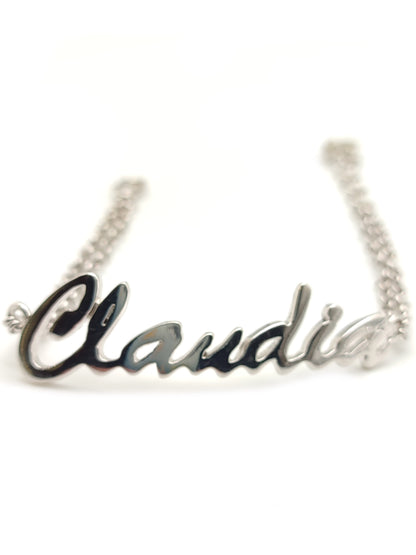 Silver bracelet with Claudia name
