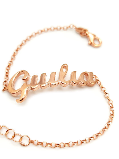 Silver bracelet with Giulia name