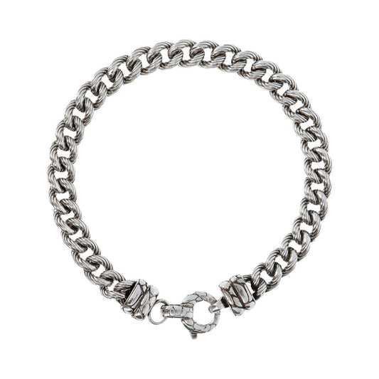 Albert M. - Men's Bracelet with Curb Chain and Texture