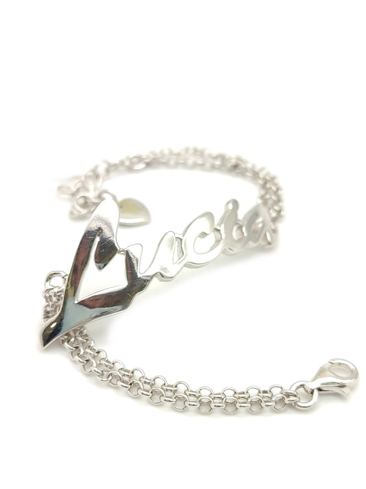 Silver bracelet with name Lucia