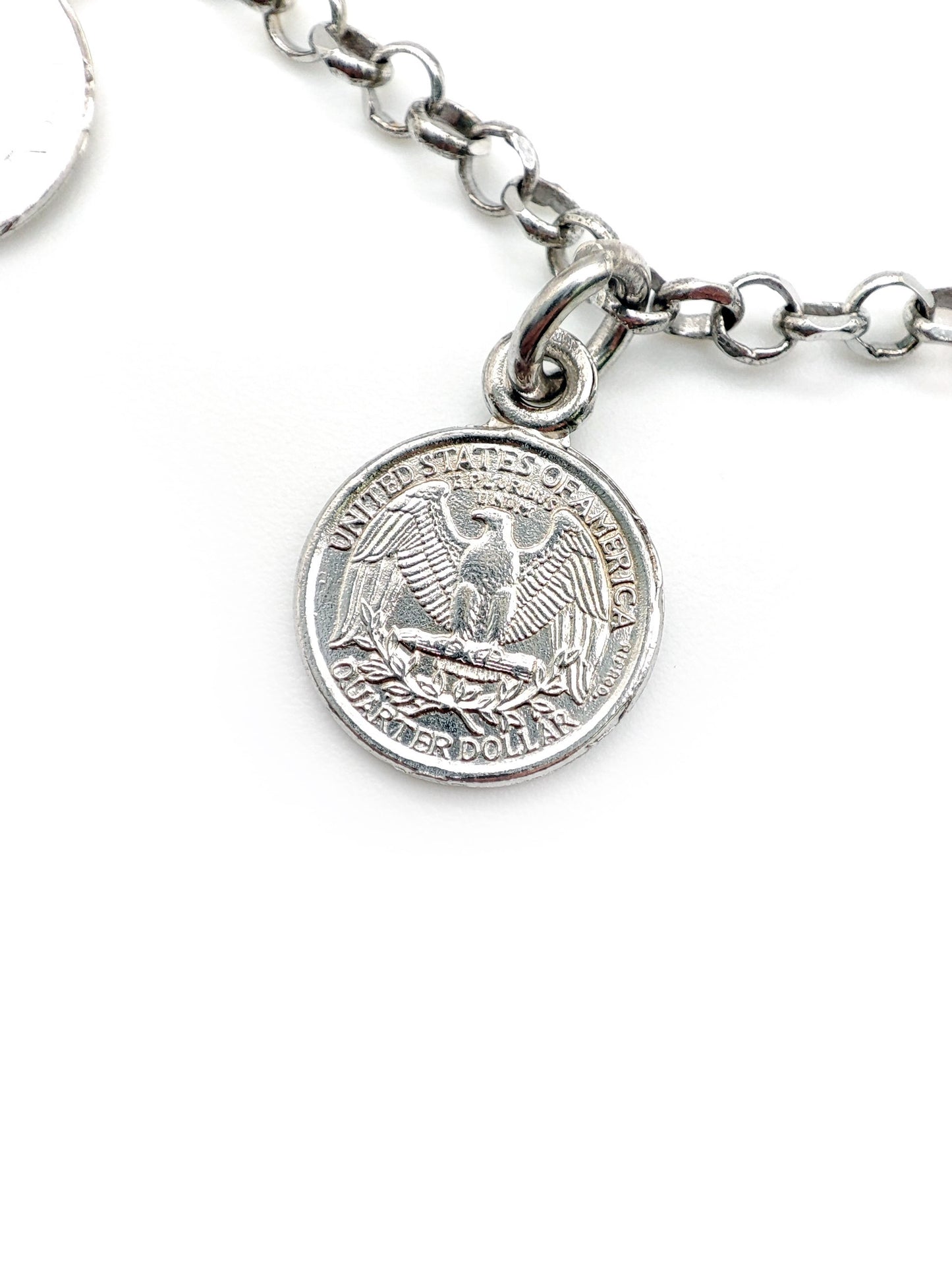 Silver bracelet with American coins